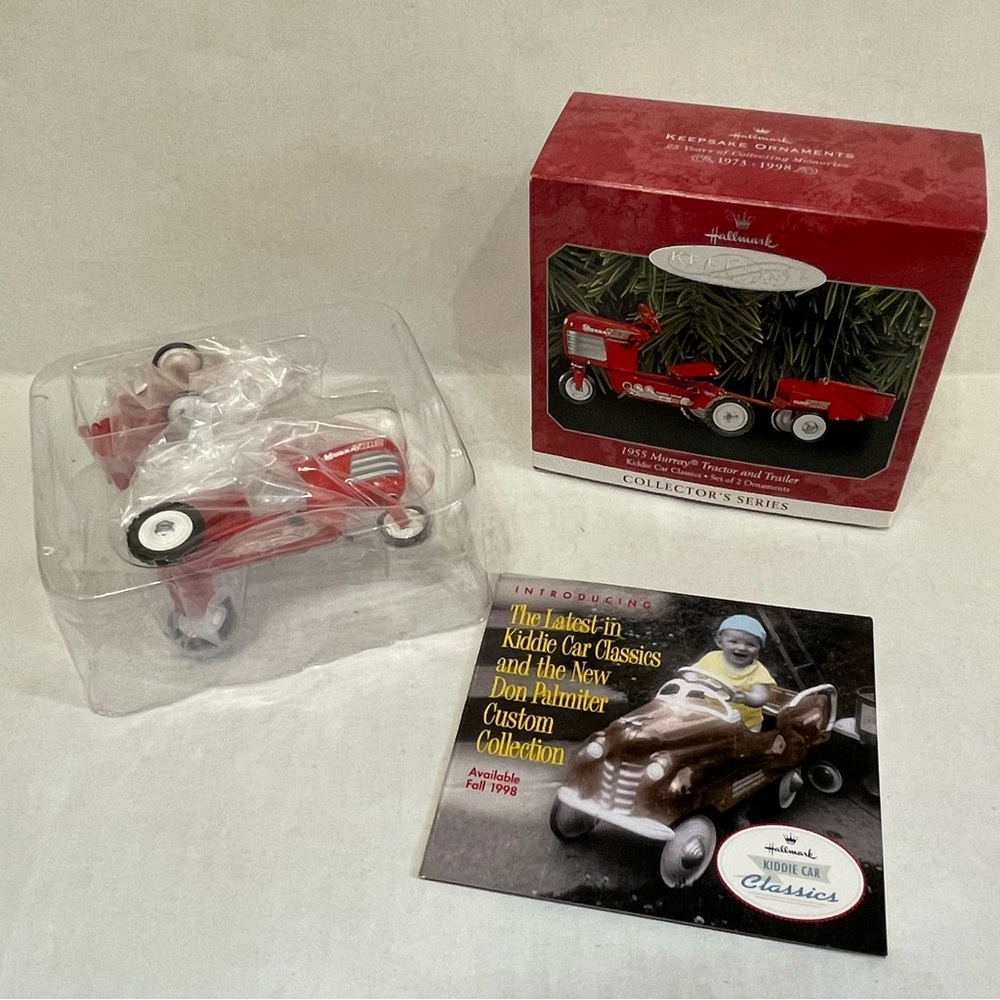 VTG Hallmark Kiddie Car Classic 1955 Murray Tractor and Trailer Cast Metal New